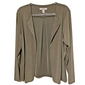 Easywear By Chico's Women's Jacket Cardigan Sz XL Wrinkle Resistant Office Taupe